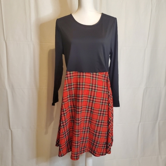 SHEIN Women's Tartan Plaid Panal Dress NWT - Picture 5 of 12